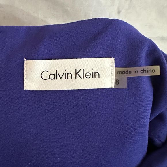 Calvin Klein Blue Sleeveless Aline Dress, Size 8, Pre-owned - Picture 3 of 3